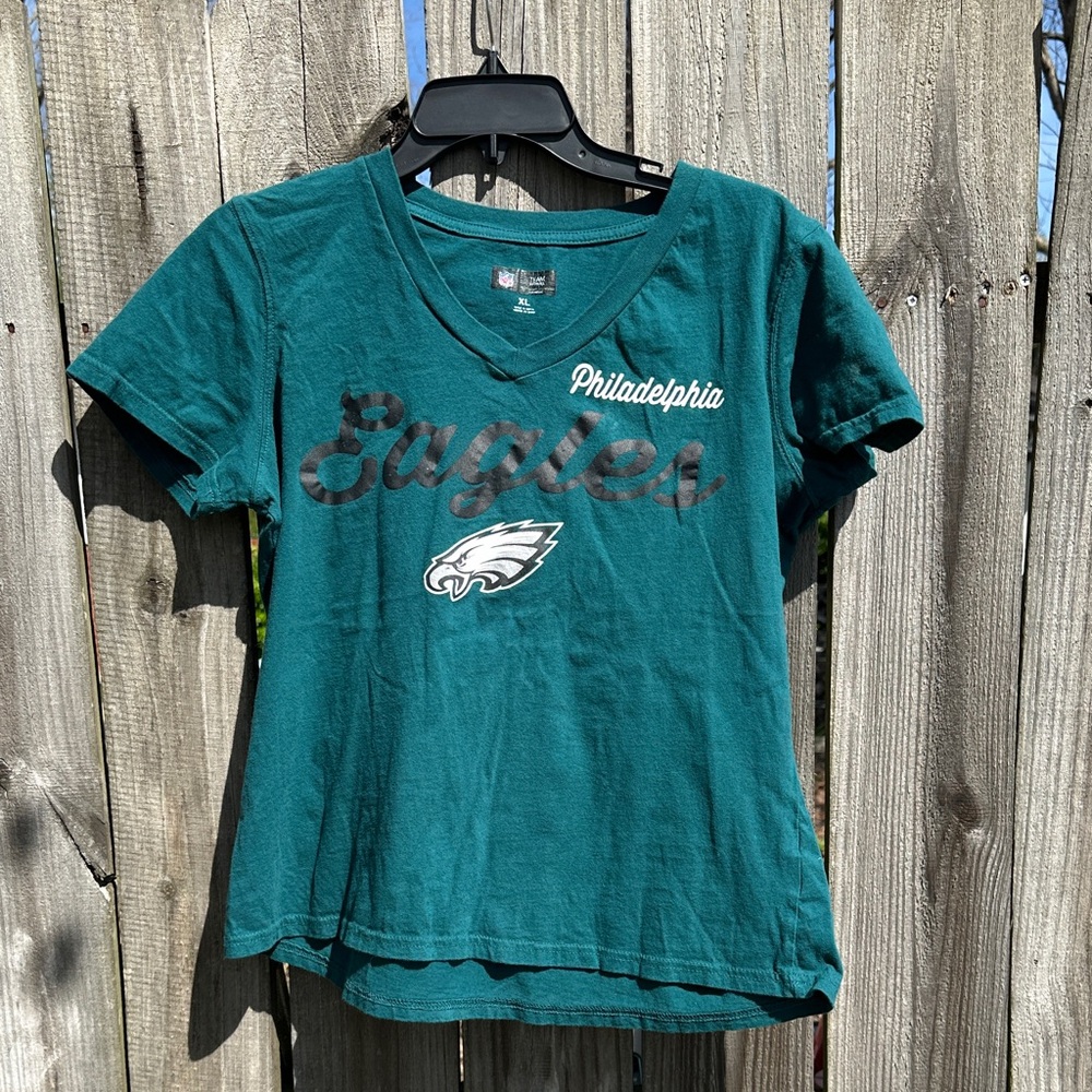 Team Apparel Teal V-Neck T-Shirt Philadelphia Eagles XL